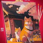 Картина по номерам Собака Сиба-Ину Япония 40x50