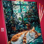 Картина по номерам Кот спит 40x50