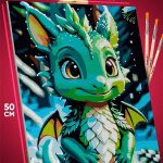 Картина по номерам Фэнтези Арт Зеленый Дракон 40x50