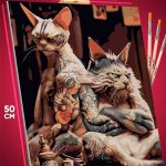 Картина по номерам Кот сфинкс в тату 40x50