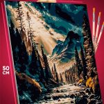 Картина по номерам Пейзаж лесной природа горы река 40x50