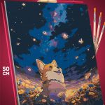 Картина по номерам Собака Корги в цветах 40x50