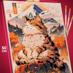 Картина по номерам Кот дзен Япония Азия 40x50
