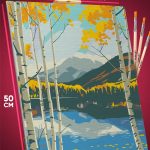 Картина по номерам Пейзаж лесной природа озеро 40x50