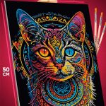 Картина по номерам Кот мандала орнамент 40x50