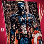 Картина по номерам Marvel Капитан Америка 40x50