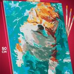 Картина по номерам Собака Корги плавает 40x50