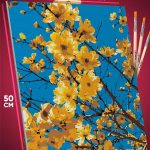 Картина по номерам Цветы желтые на дереве 40x50