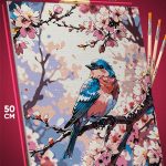 Картина по номерам Животные Птица на ветке 40x50