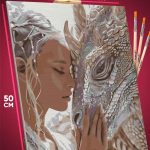 Картина по номерам Фэнтези Арт Девушка и дракон 40x50