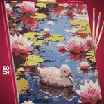 Картина по номерам Животные Утка милая пруд лилии 40x50