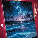 Картина по номерам Пейзаж летний природа море ночь звезды 40x50