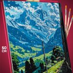 Картина по номерам Пейзаж лето природа горы железная дорогая 40x50