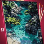 Картина по номерам Пейзаж летний природа горный ручей река 40x50