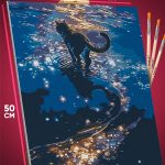 Картина по номерам Котики ночь вода звезды 40x50