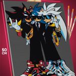 Картина по номерам Sonic мультфильм Еж Соник Шэдоу Сильвер 40x50
