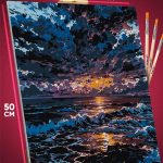 Картина по номерам Пейзаж летний природа море закат облака 40x50