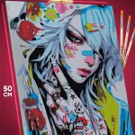 Картина по номерам Девушка Арт тату 40x50