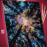 Картина по номерам Пейзаж лесной деревья закат 40x50