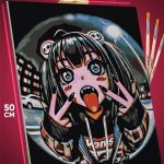 Картина по номерам Vocaloid Вокалоиды Мику Хатсуне 40x50