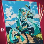 Картина по номерам Vocaloid Вокалоиды Мику Хатсуне 40x50
