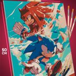 Картина по номерам Sonic мультфильм Еж Соник и Наклз 40x50