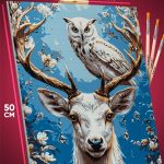 Картина по номерам Животные сова олень 40x50