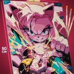 Картина по номерам Sonic мультфильм Еж Эми Роуз 40x50