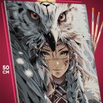Картина по номерам Фэнтези Арт Девушка и сова 40x50