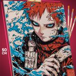 Картина по номерам Наруто Аниме Гаара 40x50