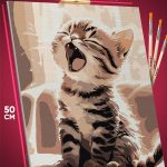 Картина по номерам Котики зевает 40x50