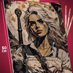 Картина по номерам Ведьмак Игра Цири 40x50