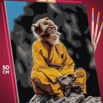 Картина по номерам Животные обезьяна медитация 40x50