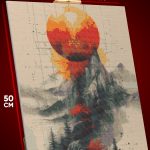 Алмазная мозаика Пейзажи Горы луна абстракция 40x50