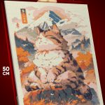 Алмазная мозаика Кот дзен Япония Азия 40x50