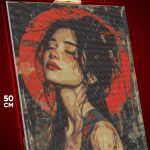 Алмазная мозаика Портрет Девушка Япония 40x50