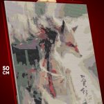 Алмазная мозаика Самурай Гейша с лисой кицунэ 40x50