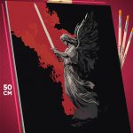 Картина по номерам Темная фэнтези ангел меч 40x50
