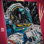 Картина по номерам Абстракция космонавт 40x50