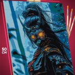 Картина по номерам Самурай Япония девушка 40x50
