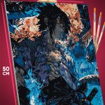 Картина по номерам Наруто Аниме Саске Учиха Акацуки 40x50