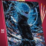 Картина по номерам Магическая битва Аниме Годжо Сатору 40x50