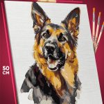 Картина по номерам Собаки овчарка 40x50
