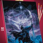 Картина по номерам Темная фэнтези Игра рыцарь Elden Ring 40x50