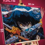 Картина по номерам Самурай Япония девушка демон 40x50