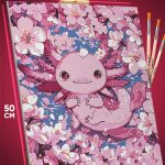 Картина по номерам Животные Аксолотль милые 40x50