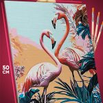 Картина по номерам Животные Розовые фламинго 40x50