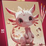 Картина по номерам Животные Аксолотль милые 40x50