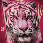 Картина по номерам Животные Розовый тигр 40x50