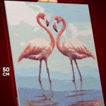 Алмазная мозаика Животные Розовые фламинго 40x50